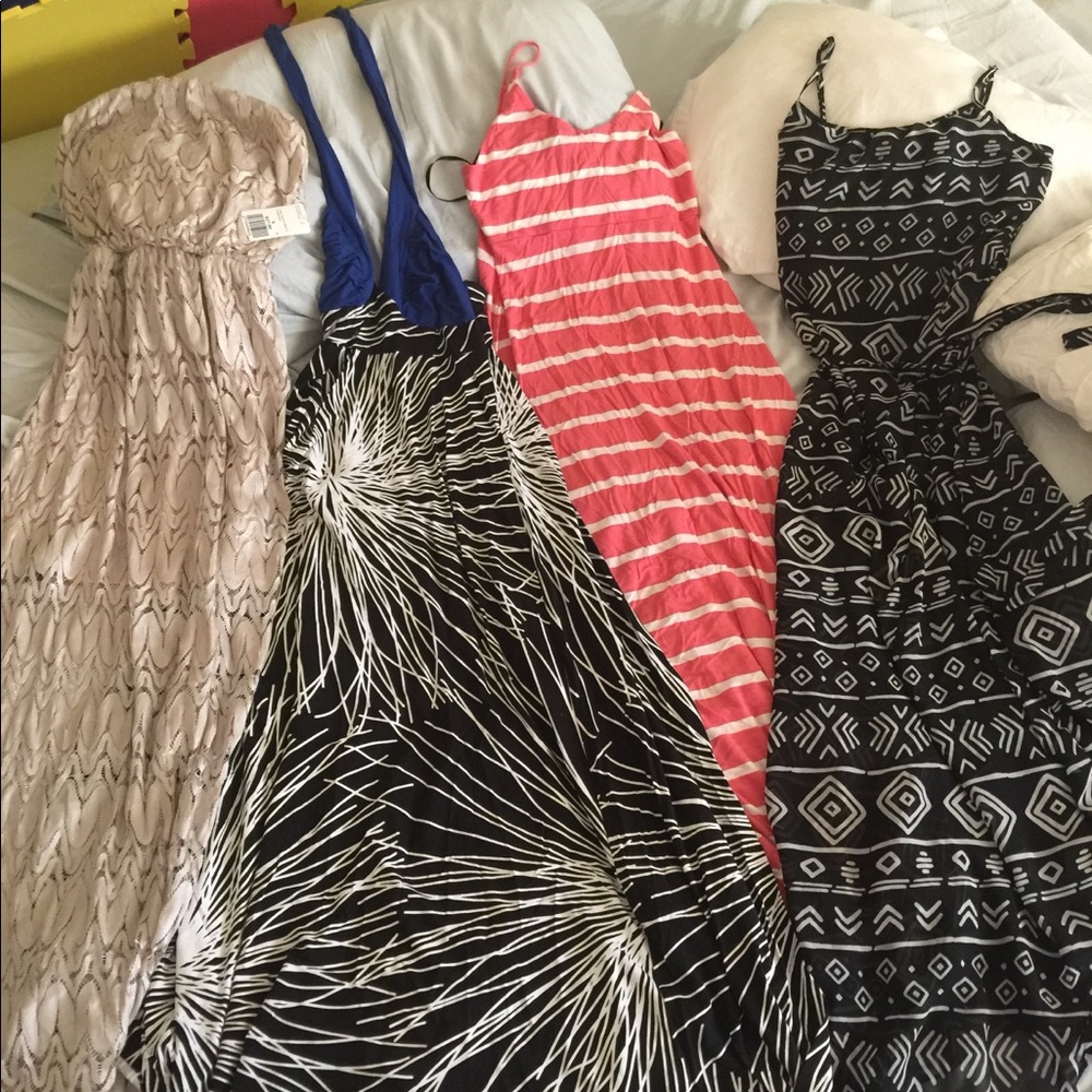 Gold strapless maxi dress